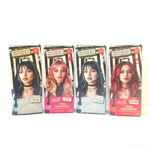 4 Splat Beetlejuice 1 Wash Temporary Hair Color Makeup Red, Pink, Silver X 2 NIB